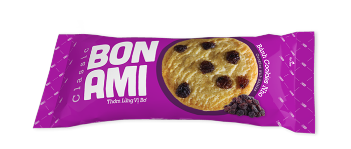 Bánh Cookies Bon Ami - nho khô 80gr