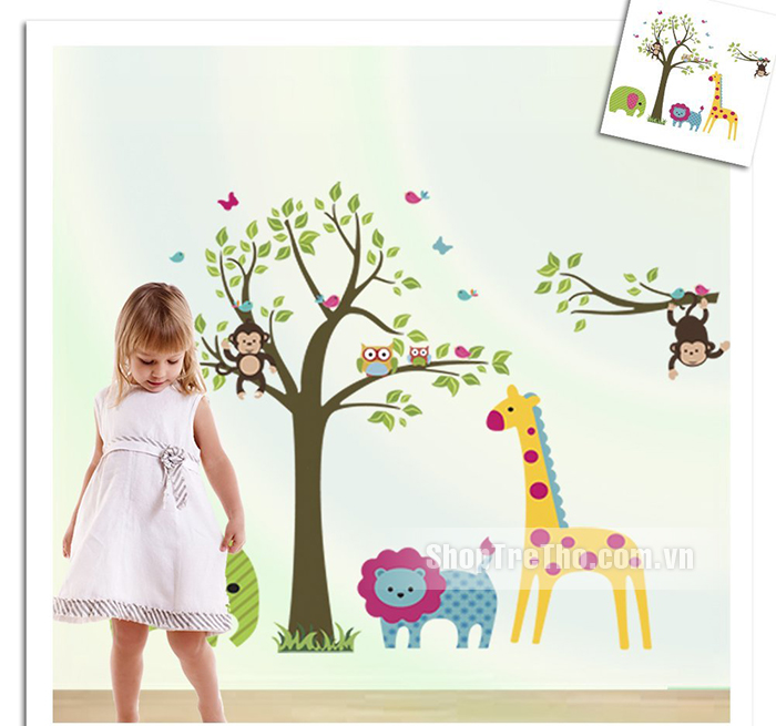 Tranh dán tường vườn thú 04 M004