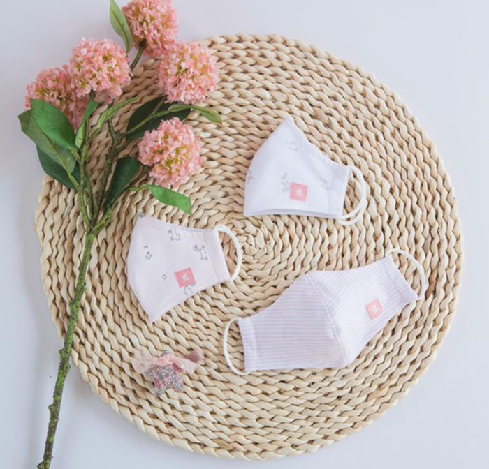 khẩu trang trẻ em Miomio màu hồng (3 chiếc/set) 