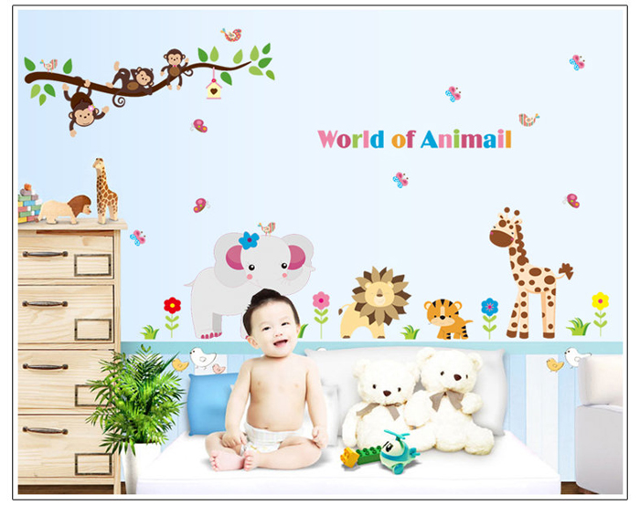 Tranh dán tường thế giới động vật M0045