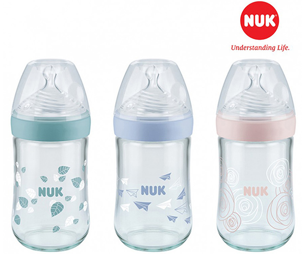 Bình sữa Nuk Nature Sense thủy tinh 240ml NU21498