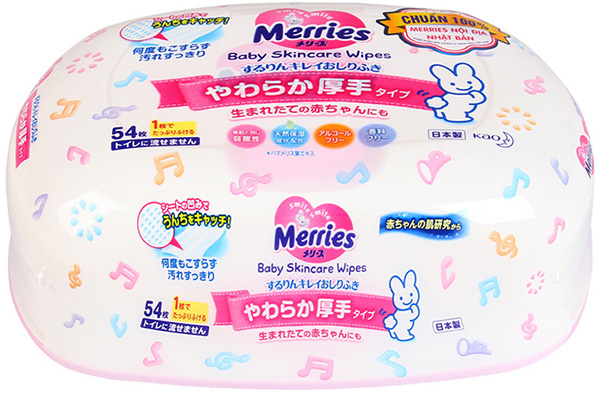 Hộp khăn ướt có nắp Merries