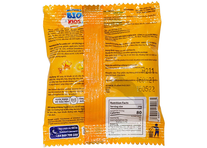 Kẹo deo loi khuan Bio Kids 24g