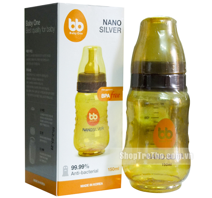 Bình sữa Nano Silver Baby One 150ml (cổ hẹp)