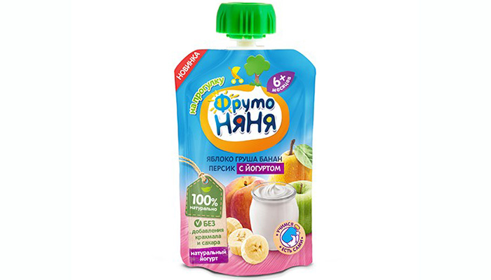 Trai cay nghien vi tao, le, chuoi, dao va sua chua Fruto Nyanya (90g)