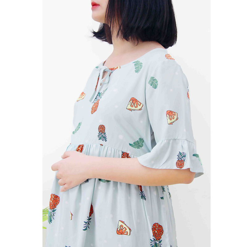 Bộ bầu lửng tole in trái cây xanh lá Emum