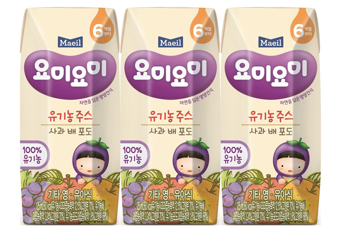 Nước ép Organic Yummy Yummy vị táo, lê, nho (125ml) 
