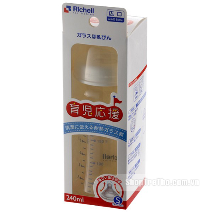 Bình thủy tinh Richell cổ rộng RC98143(240ml)
