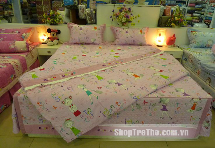 Bộ chăn ga gối Little Girl Cotton 112