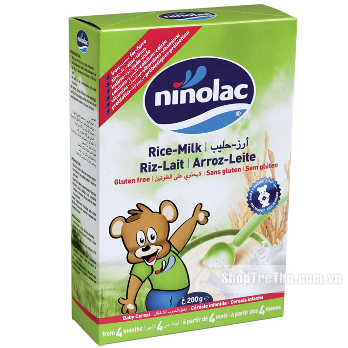 Bột ăn dặm Ninolac gạo sữa 200g 4m+