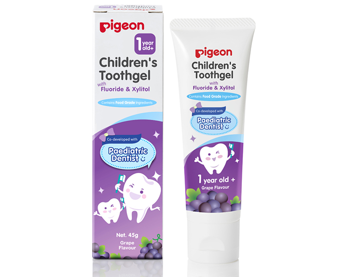 Kem đánh răng trẻ em Pigeon hương nho 45g (1+)