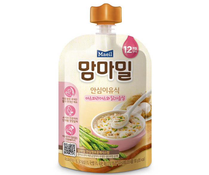 Cháo hữu cơ Mam’ma Meal măng tây & thịt gà (12M+)