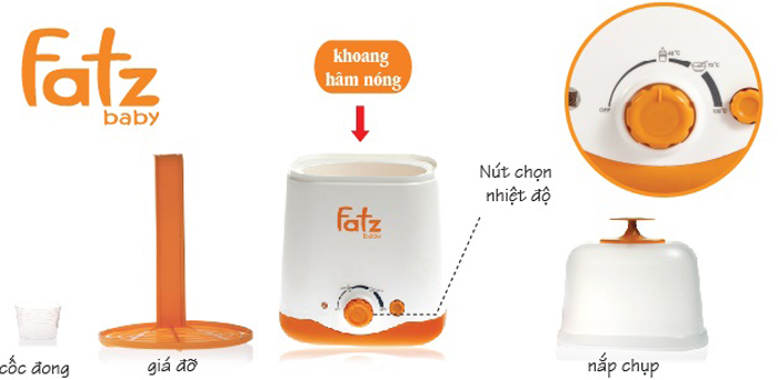 Máy hâm sữa tiệt trùng đa năng 2 bình cổ rộng Fatzbaby FB3011SL