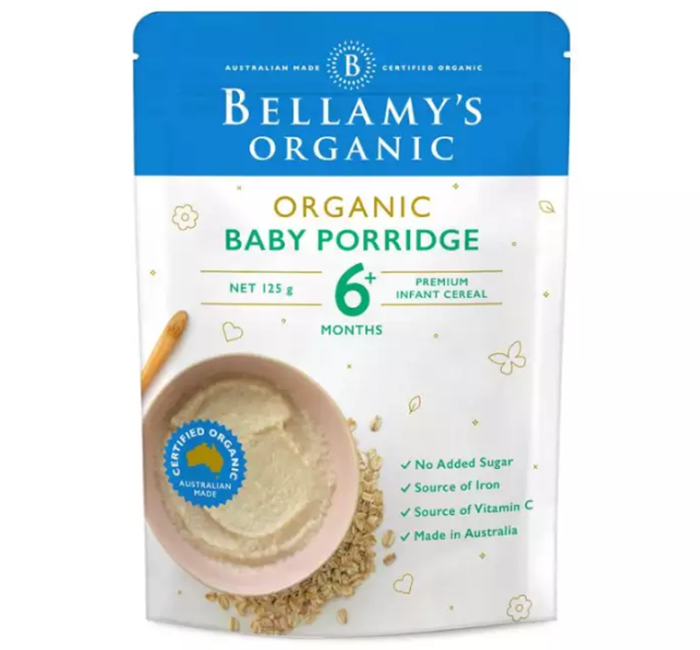 Bột dinh dưỡng Bellamy's Organic yến mạch và gạo 125g (6M+)