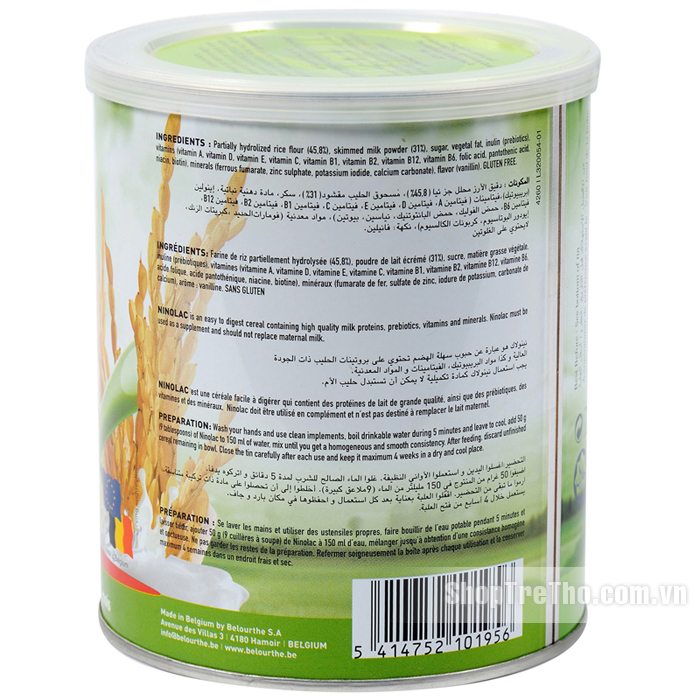 Bột ăn dặm Ninolac gạo sữa 400g 4m+