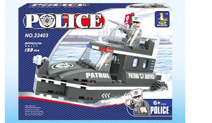 Đồ chơi lắp ráp Ca Nô cảnh sát Ausini No.23403