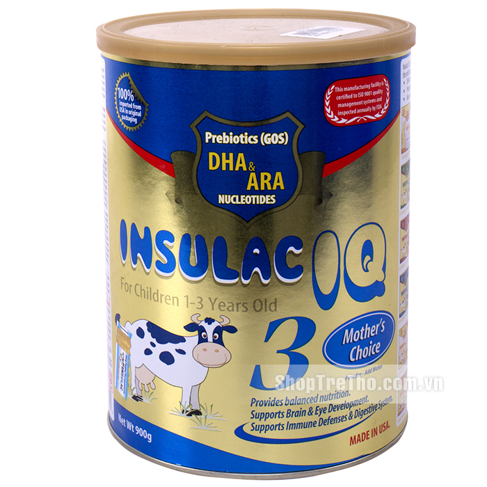 Sữa Insulac IQ số 3 cho trẻ từ 1 - 3 tuổi 900gr