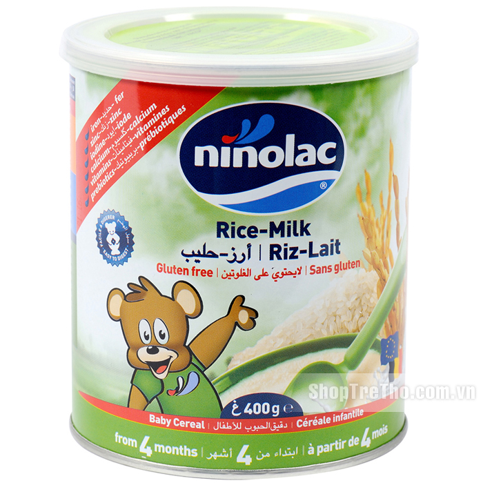 Bột ăn dặm Ninolac gạo sữa 400g 4m+