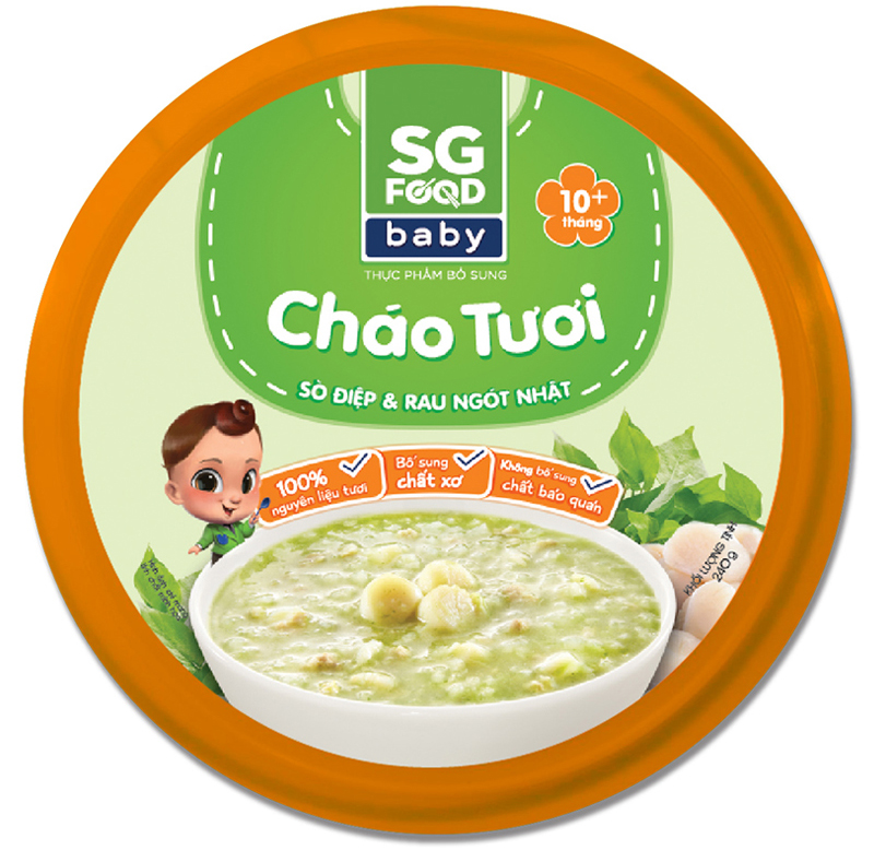Cháo tươi baby sò điệp rau ngót Nhật 240g 10+