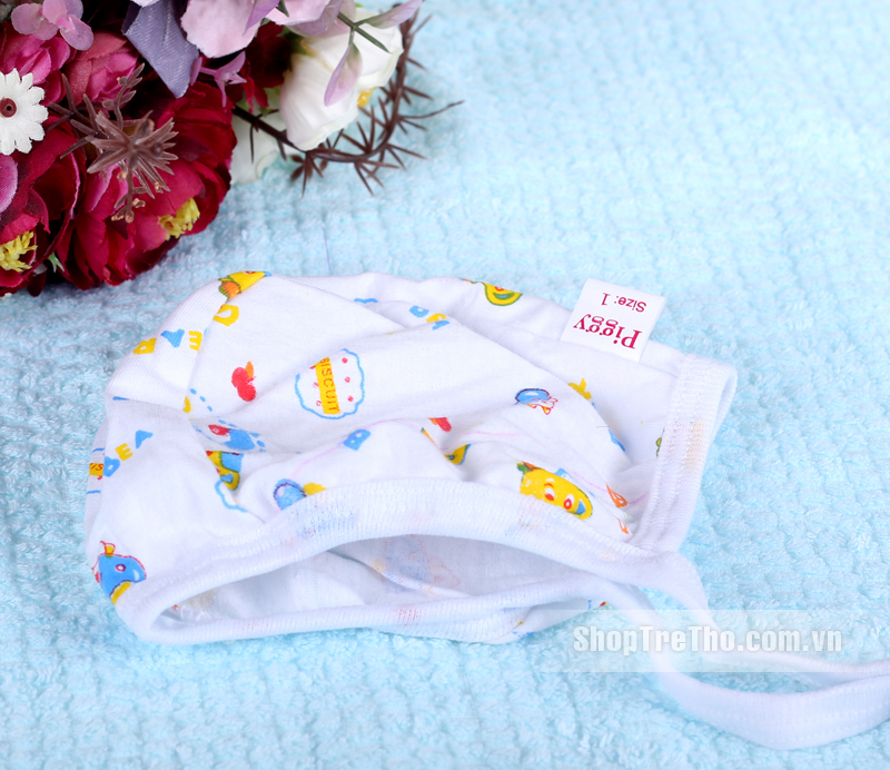 Mũ sơ sinh Piggy loại chụp có dây nhiều màu sắc