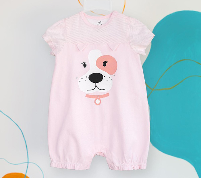Body cộc tay cún hồng La Pomme JS046