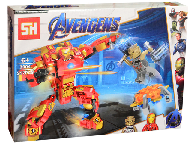 Hộp lắp ráp Avengers người sắt 257pcs 3004