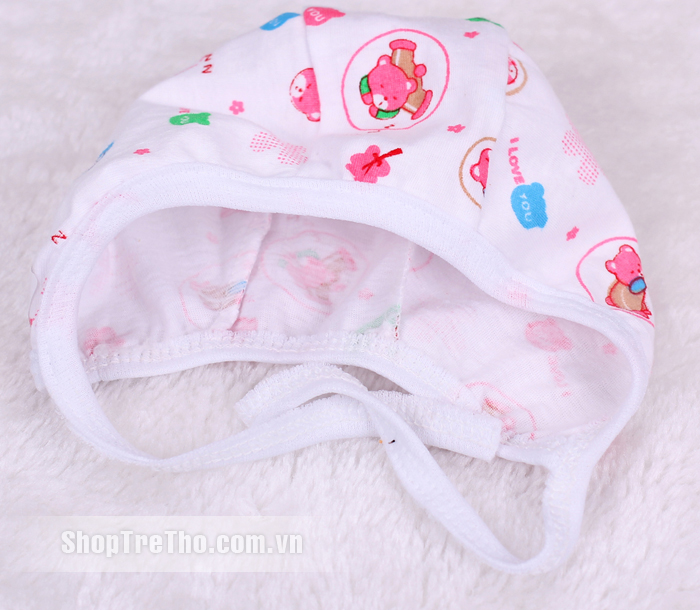 Mũ sơ sinh Piggy loại chụp có dây nhiều màu sắc