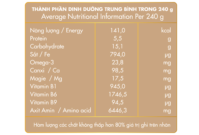 Chao bo duong SG Food vi bo cau, yen mach, hat sen (240g)