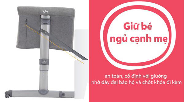 Noi ngu canh giuong Joie Roomie Gray Flannel
