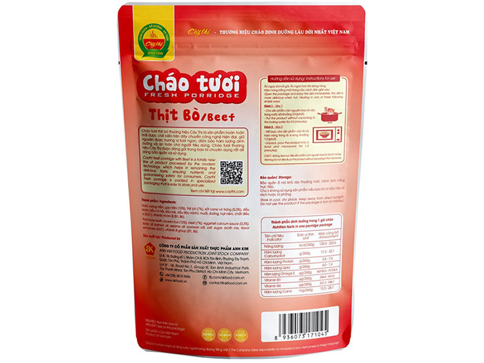 Chao tuoi Cay Thi thit bo 260g