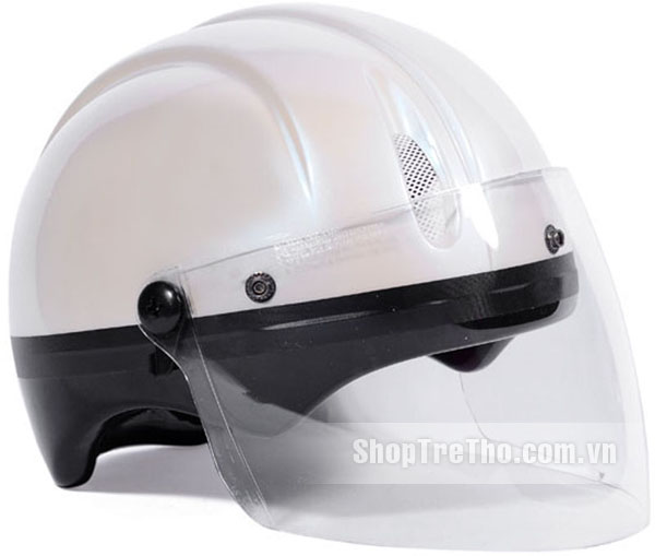 Mũ bảo hiểm Protec Saga màu trắng có kính size S