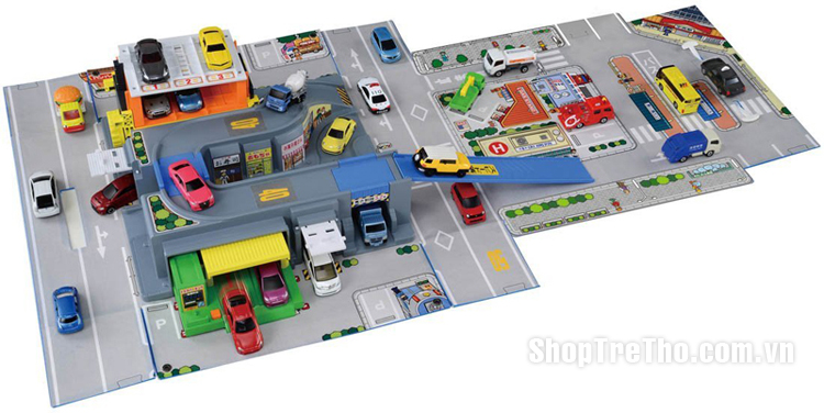 Đồ chơi Tomy 3D Map Pop Up TM-498384 - Mô hình bãi đỗ ô tô