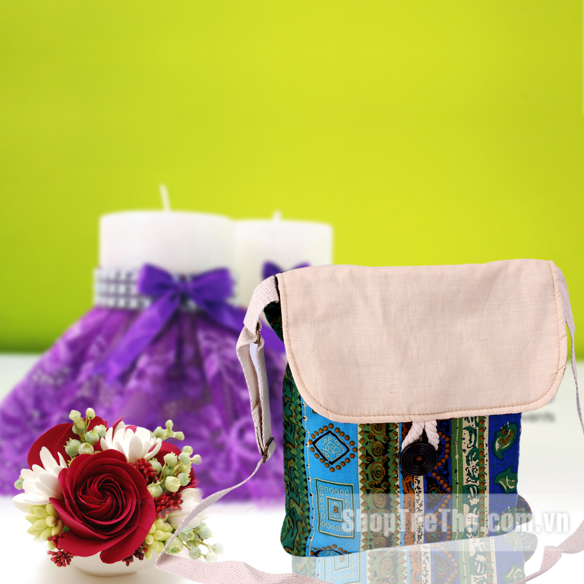 túi đeo chéo handmade loại to T07