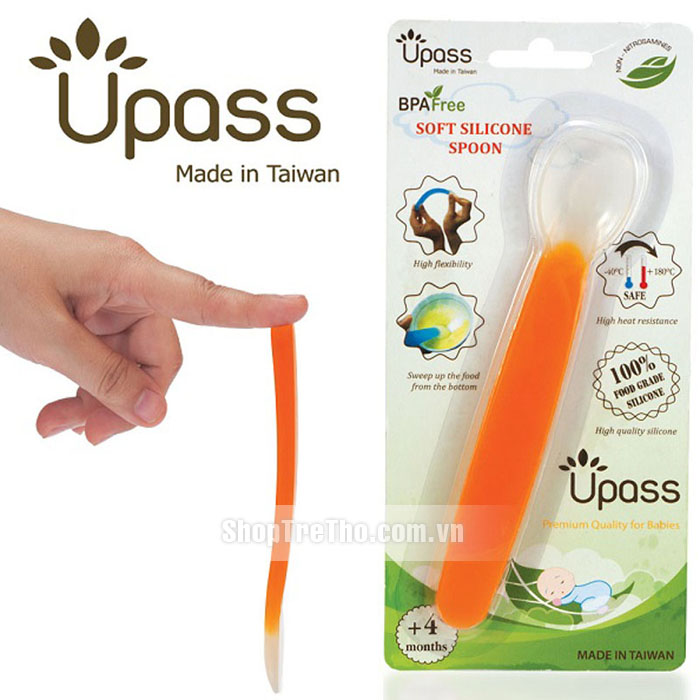 Thìa ăn dặm Silicone siêu mềm không BPA Upass UP3002