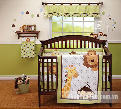 Bộ ga gối quay cũi Summer Jungle Bubbies 67570