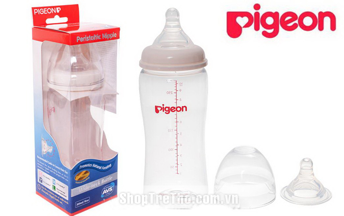 Bình sữa Pigeon cổ rộng Streamline an toàn cho bé