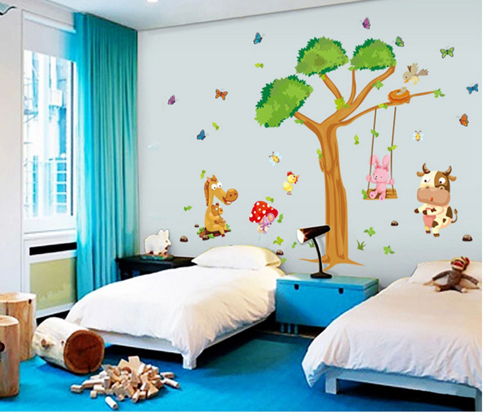 Tranh dán tường thú vui đùa M0095