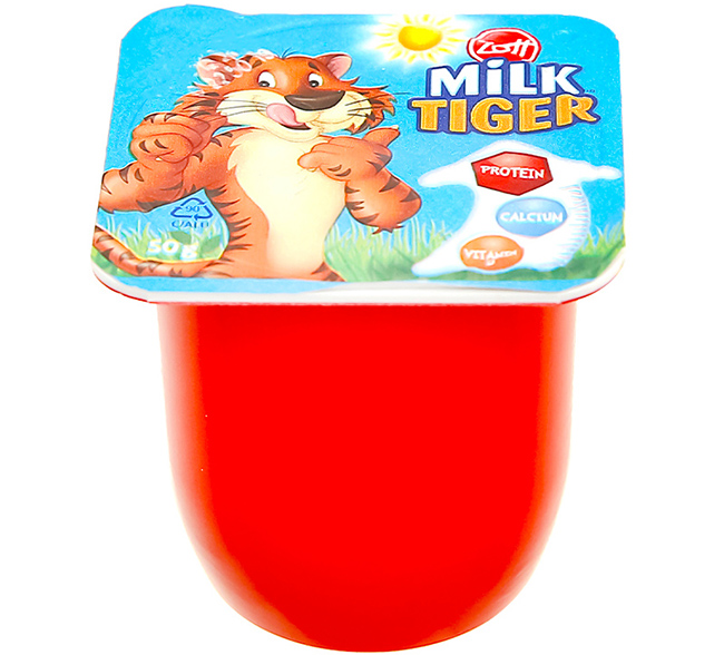 Phô mai tươi Milk Tiger hương dâu chuối (Vỉ 4 hộp)