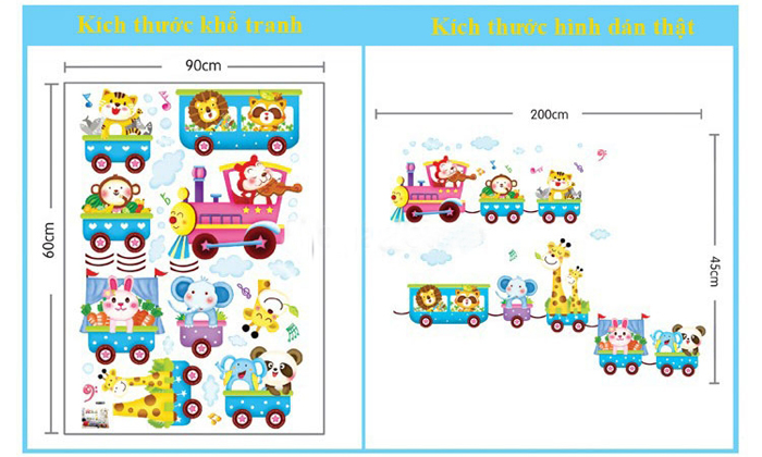 Tranh dán tường đoàn tàu vui vẻ M0035