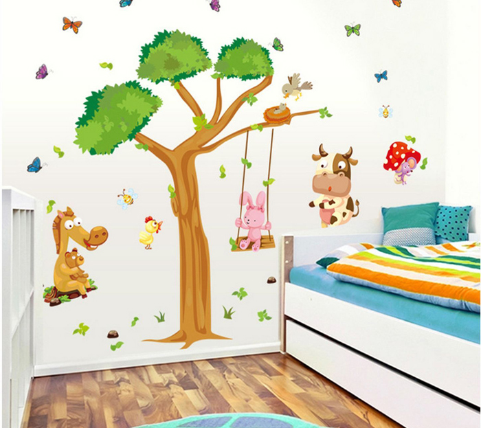 Tranh dán tường thú vui đùa M0095