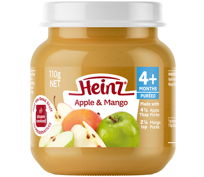 Dinh dưỡng đóng lọ táo và xoài Heinz 110g (4M+)