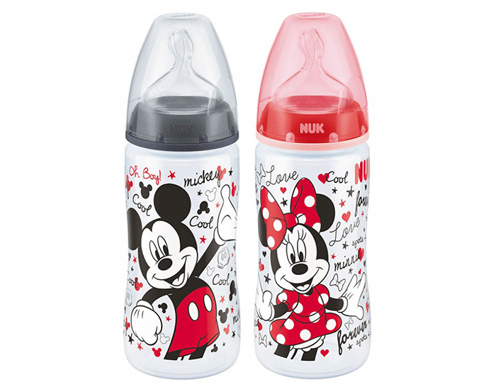 Bình sữa Nuk Mickey nhựa PP kèm núm silicone S2-M NU12935 (300ml) 