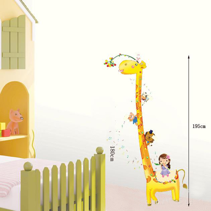 Tranh dán tường thước đo chiều cao hươu cao cổ M0052