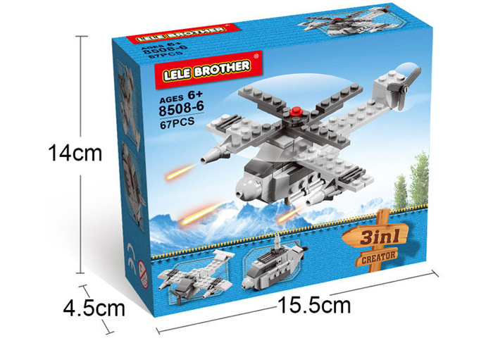 Bộ đồ chơi xếp hình Lele No.8508 - Máy bay 3 in 1