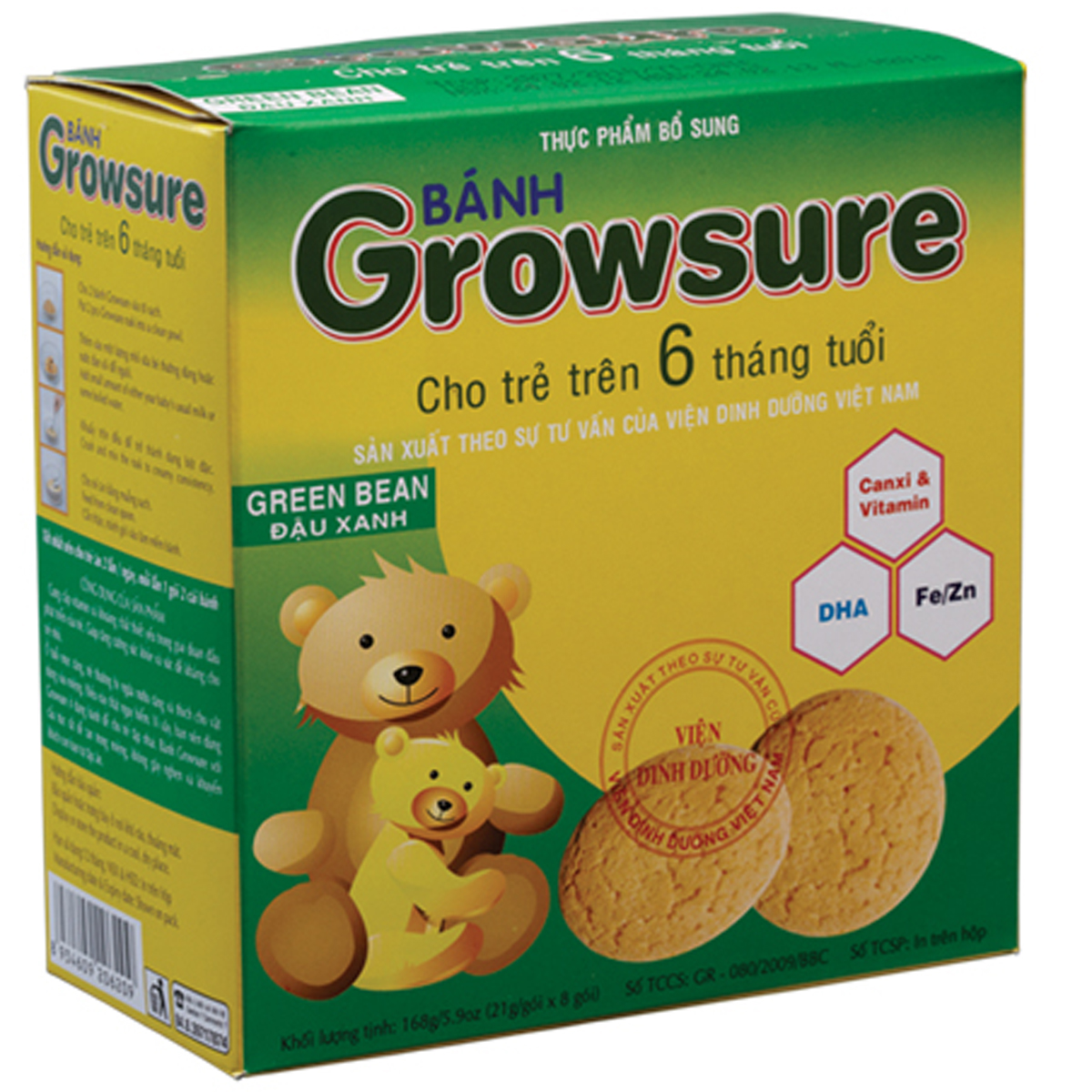  Bánh ăn dặm Grownsure đậu xanh 168g