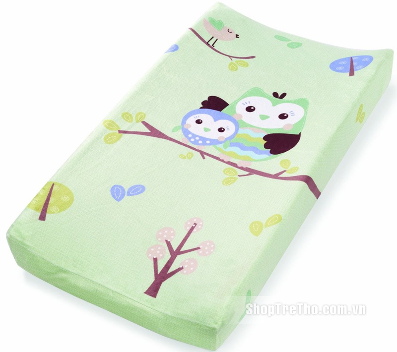 Ga bọc đệm thay tã Summer con cú xanh lá