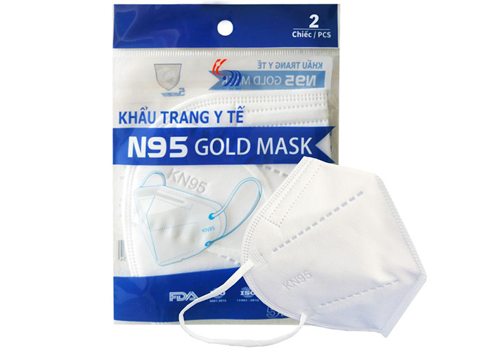 Khẩu trang y tế N95 Gold Mask Trường Dương (2c/túi)