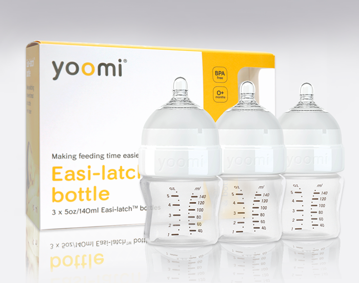 Bình sữa nhựa PP Yoomi 140ml (cổ trắng, bộ 03)