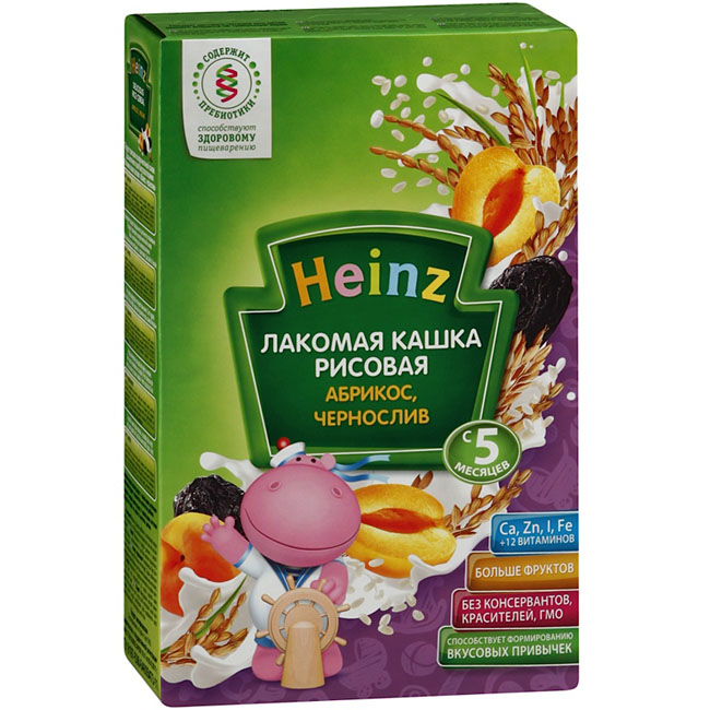 Bột ăn dặm Heinz Nga vị sữa kiều mạch mơ lê nho đen 200g