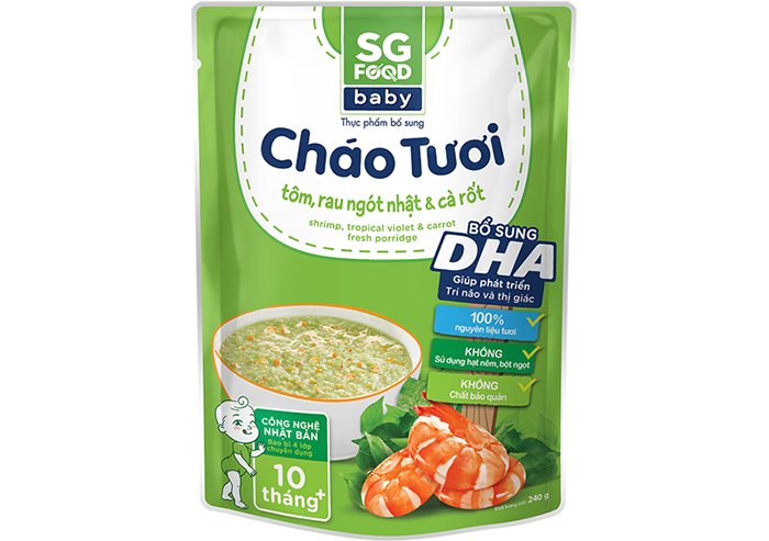 Chao tuoi tom, rau ngot Nhat va ca rot 240g